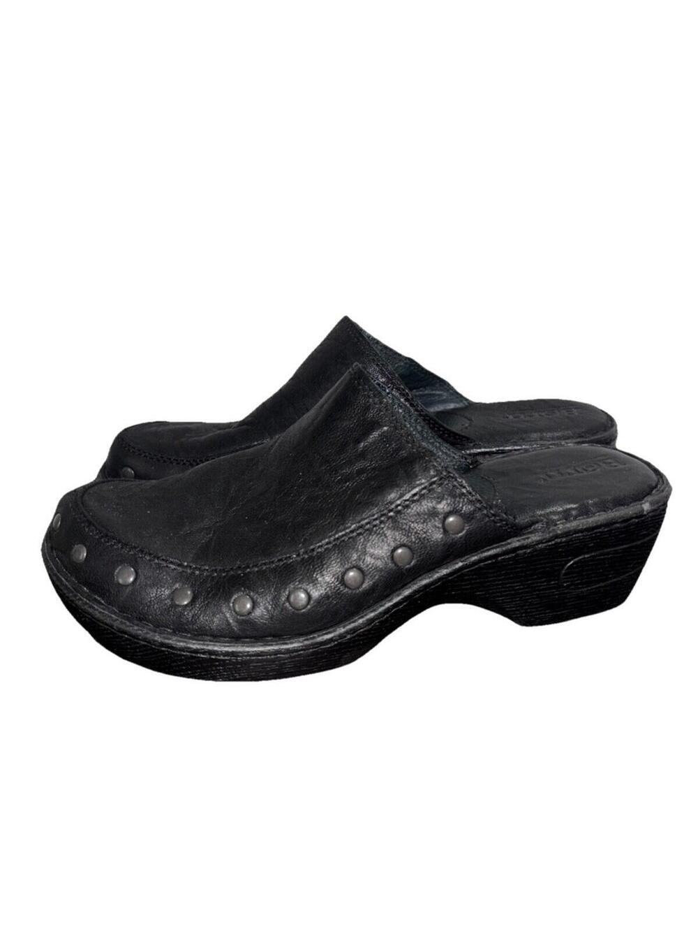 Born Majesty Leather Studded Black Clogs, Size 8 - Read Description!